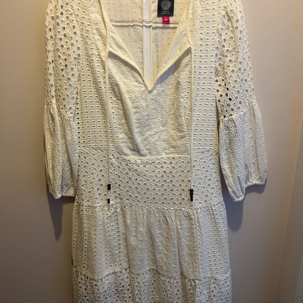 Vince Camuto Cream Eyelet Mini Dress